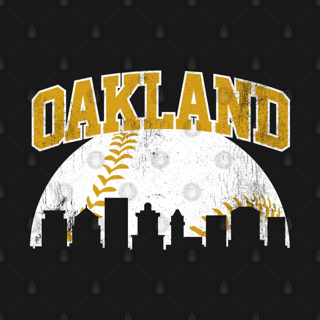 Vintage Oakland Skyline City Gameday Retro Vintage Cali by DetourShirts