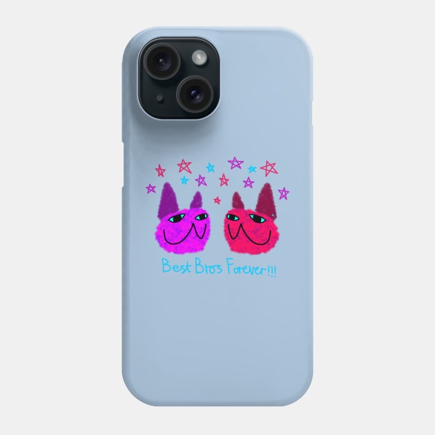 Fuzzy Cats Best Bros Forever Phone Case by chowlet