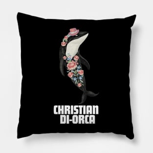 Christian Di-Orca Fashion Designer Killer Whale Gift For Orca Lover Anthropomorphic Pillow