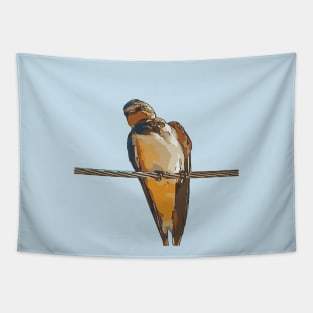 Swallow Bird On A Wire Cut Out Tapestry