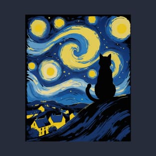 Van Gogh Cat T-Shirt