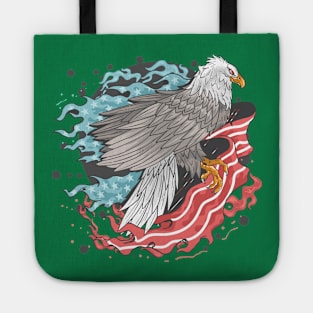 eagle USA flag fire Tote