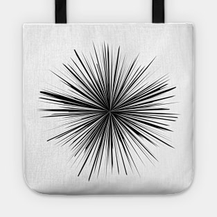 Circular Spikes Geometric Abstract Black and White Tote