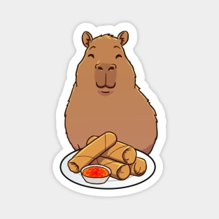 Capybara Spring Rolls Magnet