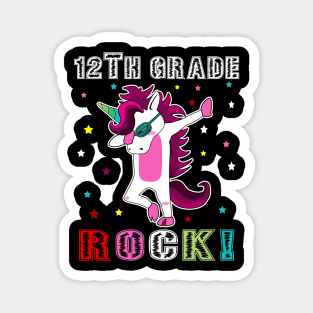 12th Grade Rocks - Dabbing Unicorn Magnet