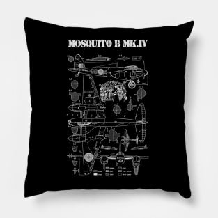 Mosquito B Mk.IV | World War 2 Plane Blueprint Pillow