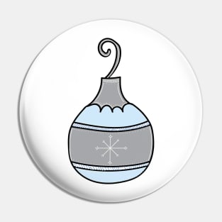 Whimsical Holiday Ball Ornament Illustration Pin