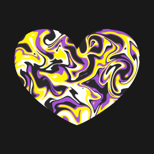 Nonbinary Pride Marble Heart T-Shirt