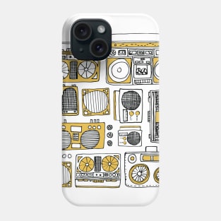 Boomboxes (Black and Yellow Ink) Phone Case