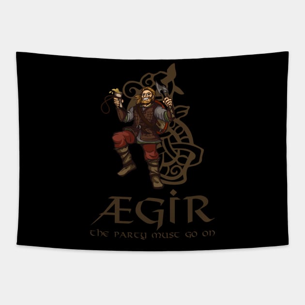 Aegir Norse Mythology Tapestry by Styr Designs