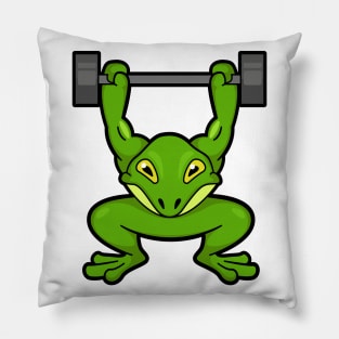 Frog at Bodybuilding with Barbell Pillow