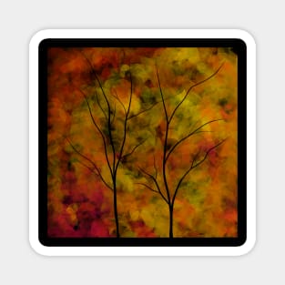 Autumn trees silhouette Magnet