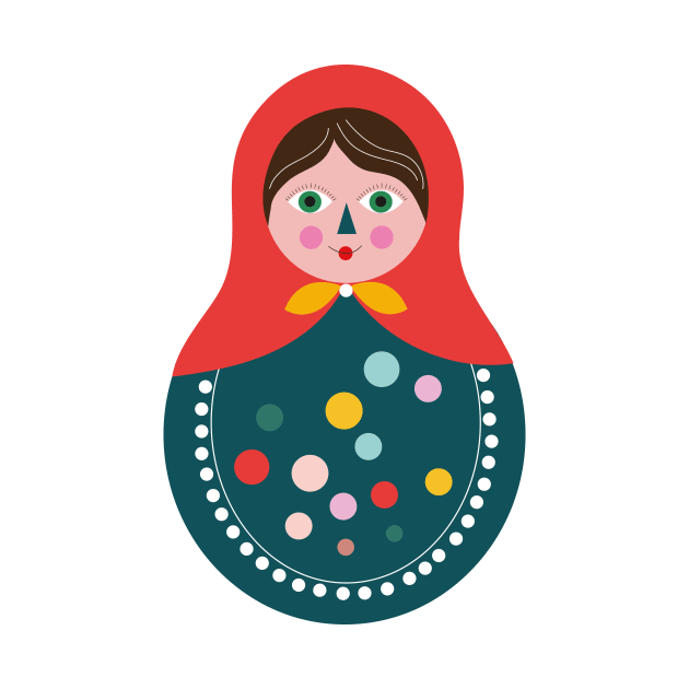 Colorful Christmas matryoshka by sugarcloudlb-studio