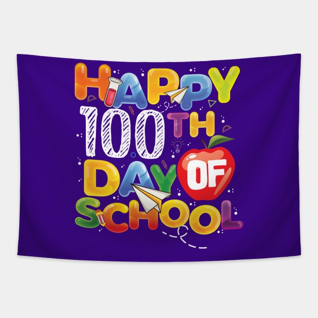 Funny Teachers Kids Child Happy 100 Days 100th day of school Tapestry by Gaming champion