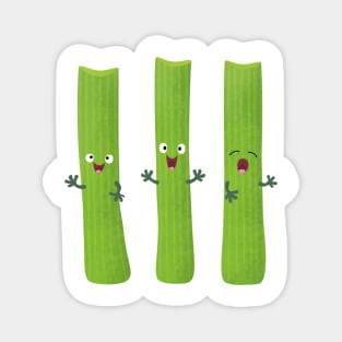 Cute celery sticks trio cartoon vegetables Magnet