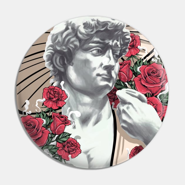 Cottagecore Aesthetic David Mushroom And Roses Pin by Alex21