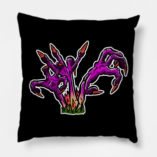 Zombie Fingers From the Grave - Putrid Purple Pillow