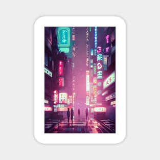 People Tokyo Neon Anime Japan Vibes <3 Magnet