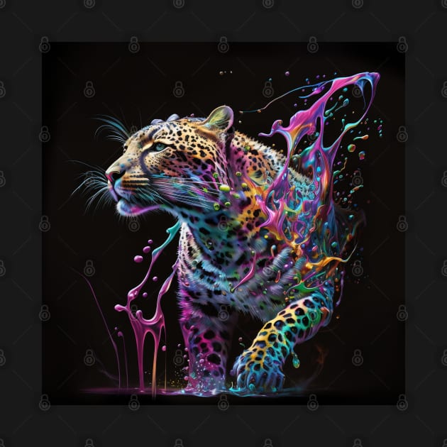 Painted leopard by BloodRubyz