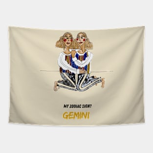 Watercolor Zodiac Signs - Gemini Tapestry