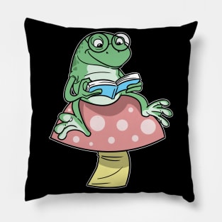 Cottagecore Aesthetic Book Frog Fairycore Pillow