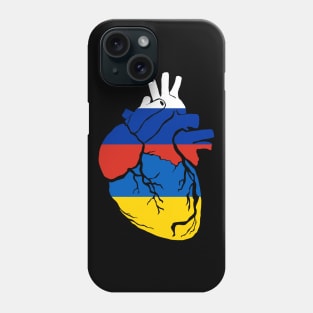 Russia and Ukraine flag heart Phone Case