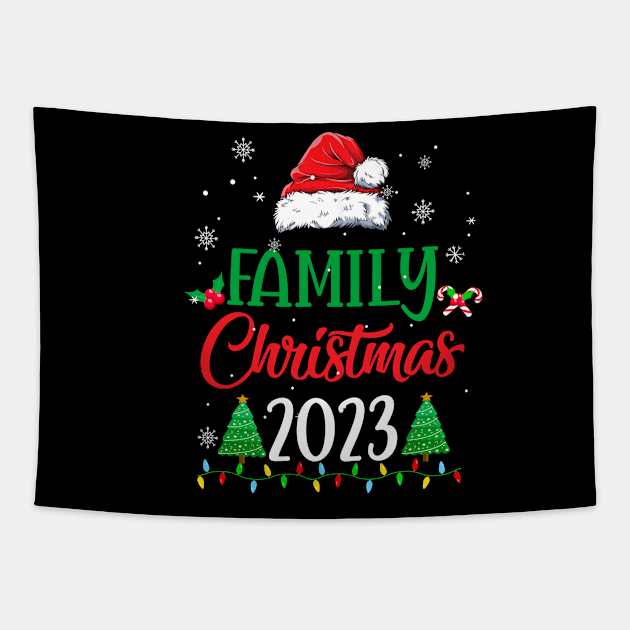 Family Christmas 2023 Matching Family Christmas Squad Santa Tapestry by James Green