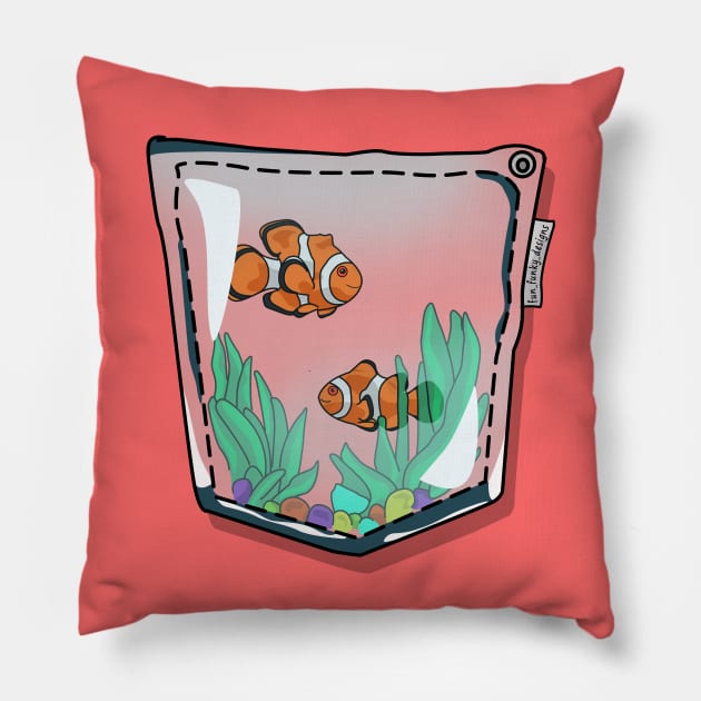 Fishy Daydream - Whimsical Aquarium Design Pillow by Fun Funky Designs