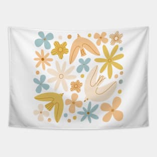 Gentle birds and flowers composition Tapestry