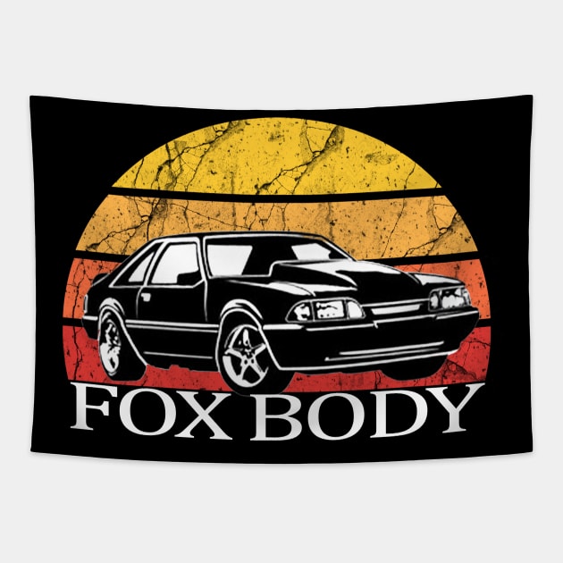 Mustang Foxbody American Fox body stang Muscle classic Car 5.0L Tapestry by JayD World