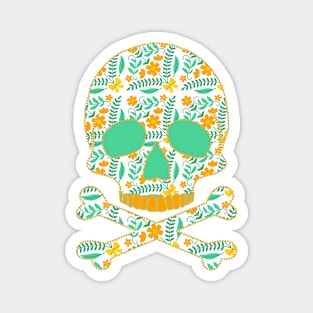 Skull with Flowers Magnet