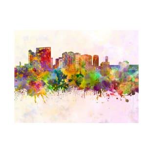 Chiba skyline in watercolor background T-Shirt