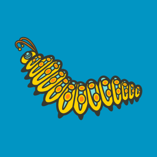 RETRO BUGS CATERPILLAR Cute Friendly Graphic Cartoon Bug - UnBlink Studio by Jackie Tahara T-Shirt