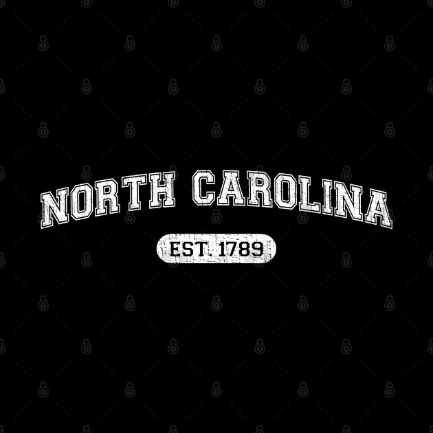 Classic College-Style North Carolina 1789 Distressed University Design by Webdango