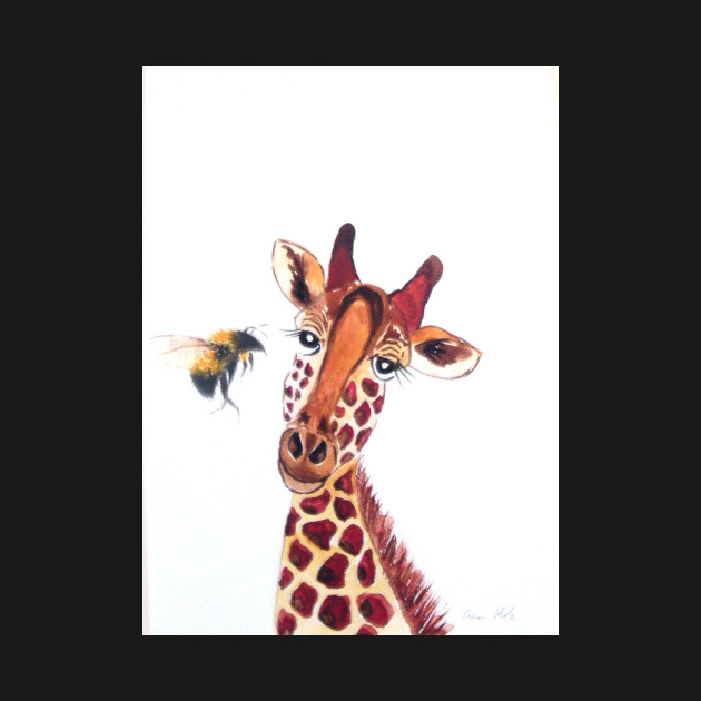 Disover Cute Giraffe and a Bumble bee - Giraffe - T-Shirt