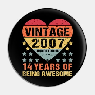 Vintage 2007 Limited Edition 14th Birthday boy girl Pin