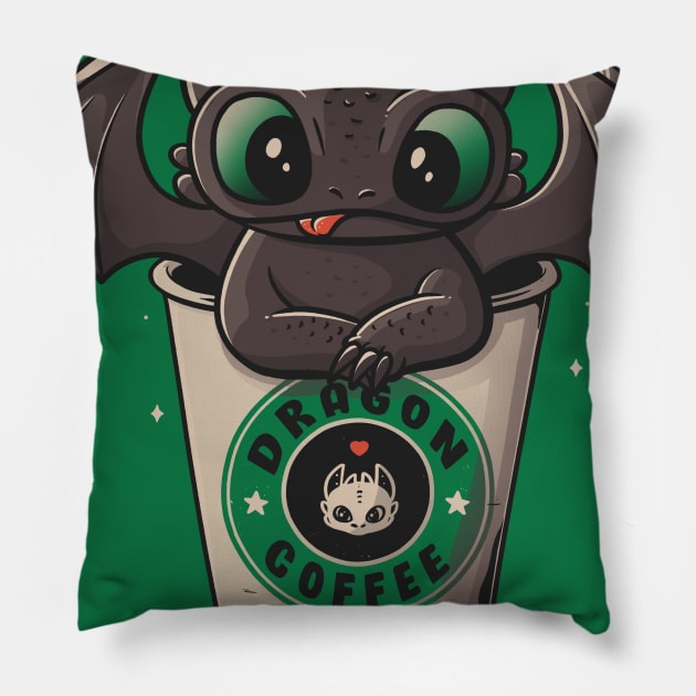 Dragon Coffee Pillow by eduely