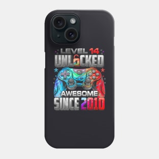 Level 14 Unlocked Awesome Since 2010 14Th Birthday Gaming Phone Case