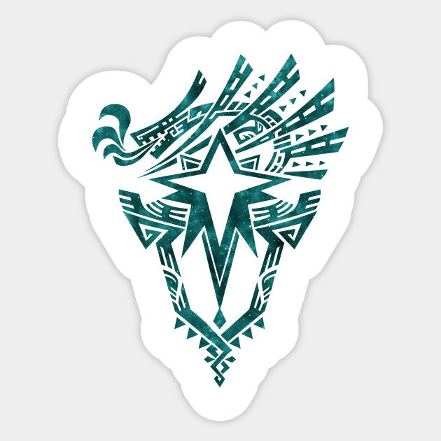 Monster Hunter World Iceborne Logo Galaxy Design Monster Hunter World Iceborne Logo Sticker Teepublic