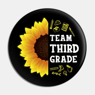 Straight into Third grade Back To School Sunflower Pin