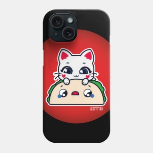 japanese taco and kawaii cat Phone Case