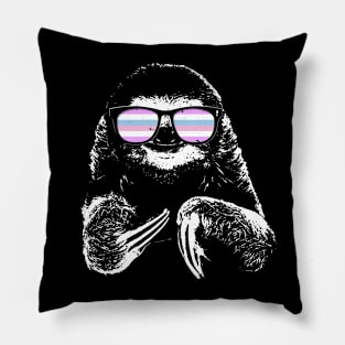 Pride Sloth Bigender Flag Sunglasses Pillow