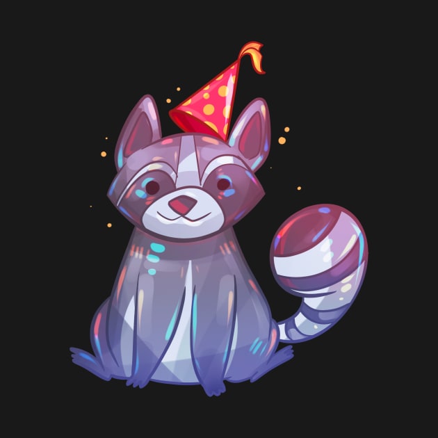 Party Animal Raccoon by Claire Lin