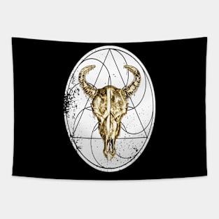 Bulls Skull Taurus Skeleton Tapestry