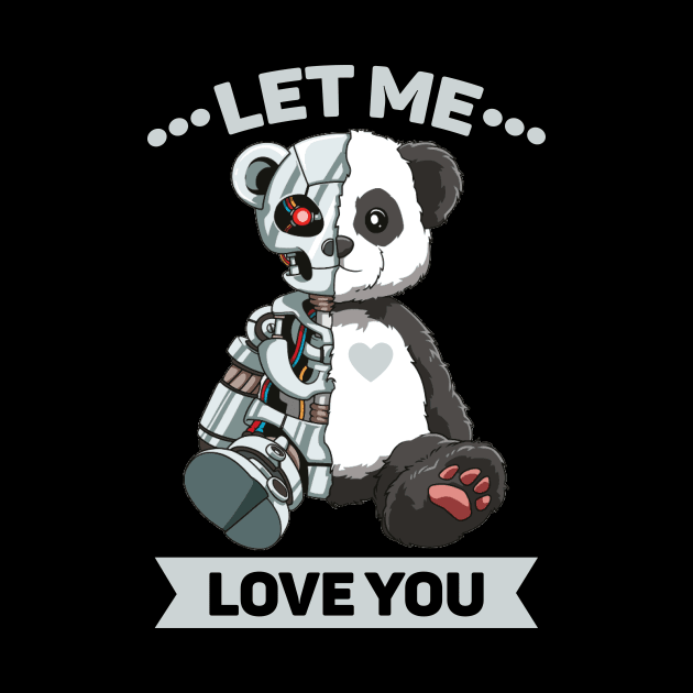 Cute Panda Bear Scary Robot Cybernetic Animal Lover by melostore