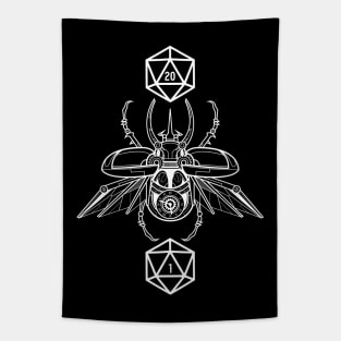 Critical Hit and Critical Fail D20 Scarab Beetle Dungeons Crawler and Dragons Slayer Tabletop RPG Addict Tapestry