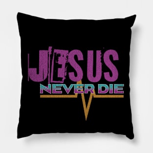 Jesus - Never Die - Gold & Purple Pillow