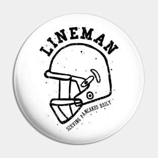 lineman serving pancakes daily foot ball helmet Pin