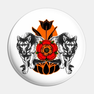 Spring with flowers and wolves Pin