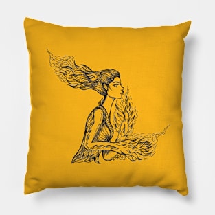 Flame Girl Pillow